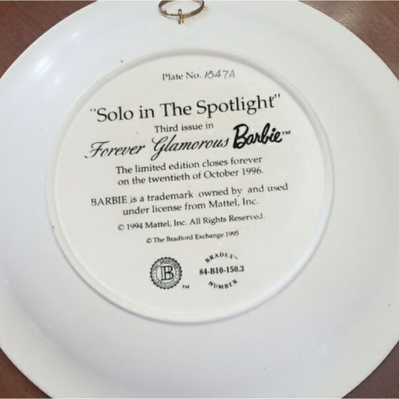 FOREVER GLAMOROUS Barbie Plate Sole In The Spotlight Collectible 1994 - Picture 6 of 6